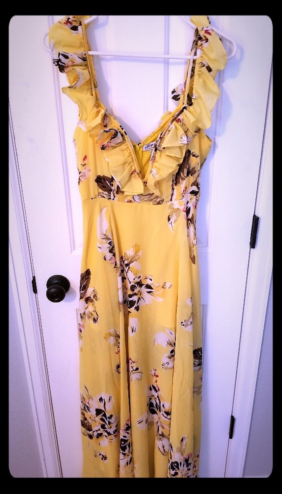 Yellow off shoulder Maxi